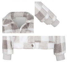 Laden Sie das Bild in den Galerie-Viewer, Karierter dicker Fleece-Mantel