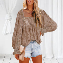 Laden Sie das Bild in den Galerie-Viewer, Langarmshirts für Damen mit quadratischem Ausschnitt