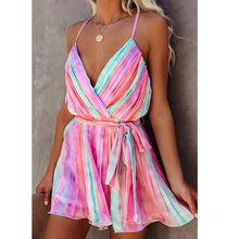 Laden Sie das Bild in den Galerie-Viewer, Plissiertes regenbogenfarbenes Damenkleid