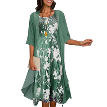 Laden Sie das Bild in den Galerie-Viewer, Zweiteiliges Sommerkleid Aus Chiffon