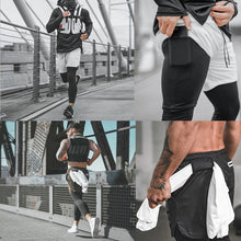 Laden Sie das Bild in den Galerie-Viewer, Herren Fitnessshorts - mit Elasthan Leggings