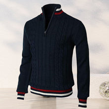 Laden Sie das Bild in den Galerie-Viewer, Farbe-Block-Rollkragenpullover mit Reißverschluss