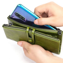 Laden Sie das Bild in den Galerie-Viewer, Multifunktionale Lange Geldbörse aus Leder