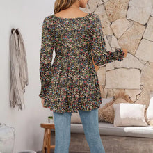 Laden Sie das Bild in den Galerie-Viewer, Bedrucktes T-Shirt mit Puffärmeln