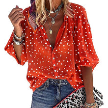 Laden Sie das Bild in den Galerie-Viewer, Lässige Tupfen-Bluse Aus Chiffon
