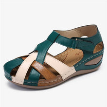 Laden Sie das Bild in den Galerie-Viewer, Damen Retro Sandalen mit runder Zehenpartie und Schnalle