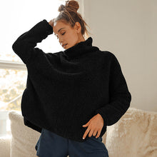 Laden Sie das Bild in den Galerie-Viewer, Lässiger Rollkragenpullover aus Plüsch