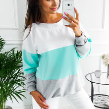 Laden Sie das Bild in den Galerie-Viewer, Damen Herbst Casual Kontrastfarbe Patchwork Kapuzenpullover