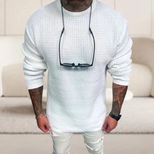 Einfarbiger Pullover mit Rundhalsausschnitt