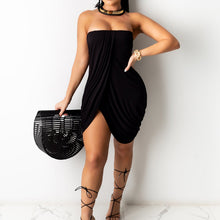 Laden Sie das Bild in den Galerie-Viewer, Sexy einfarbiges schulterfreies Kleid