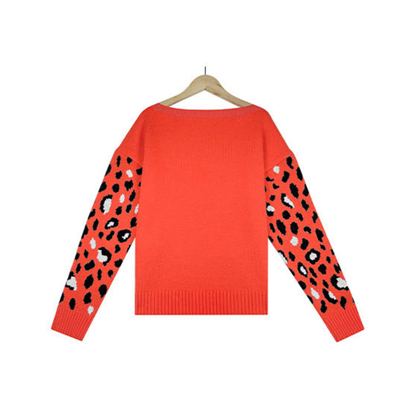 Lässiger Pullover mit Leopardenmuster