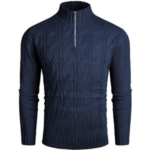 Einfarbiger Pullover mit Reißverschluss für Herren