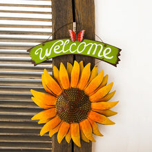 Laden Sie das Bild in den Galerie-Viewer, Vintage Metall Sonnenblume Willkommensschild Dekoration
