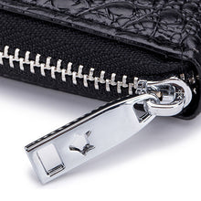 Laden Sie das Bild in den Galerie-Viewer, Krokodil Kartenhalter mit Reißverschluss