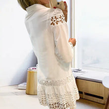 Laden Sie das Bild in den Galerie-Viewer, Damen Hemd Knielanges Kleid