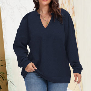 Damen Übergroßer Pullover mit V-Ausschnitt