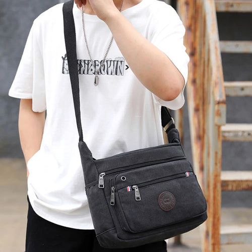 Modische Umhängetasche aus Segeltuch mit großem Fassungsvermögen