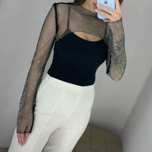 Laden Sie das Bild in den Galerie-Viewer, Französischer Netz-Sonnenschal mit Diamanten