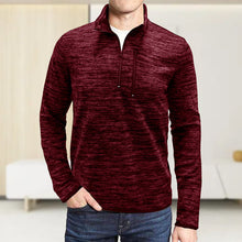 Laden Sie das Bild in den Galerie-Viewer, Herren-Sweatshirt mit halbem Reißverschluss und Stehkragen