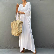 Laden Sie das Bild in den Galerie-Viewer, Einfarbiges Lockeres Urlaubskleid