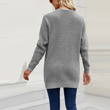 Laden Sie das Bild in den Galerie-Viewer, Mittellanger Einfarbiger Strickpullover