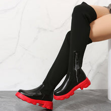 Laden Sie das Bild in den Galerie-Viewer, Kniehohe Elastische Strickstiefel