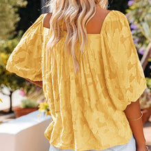 Laden Sie das Bild in den Galerie-Viewer, Süßes T-Shirt aus Chiffon mit quadratischem Ausschnitt