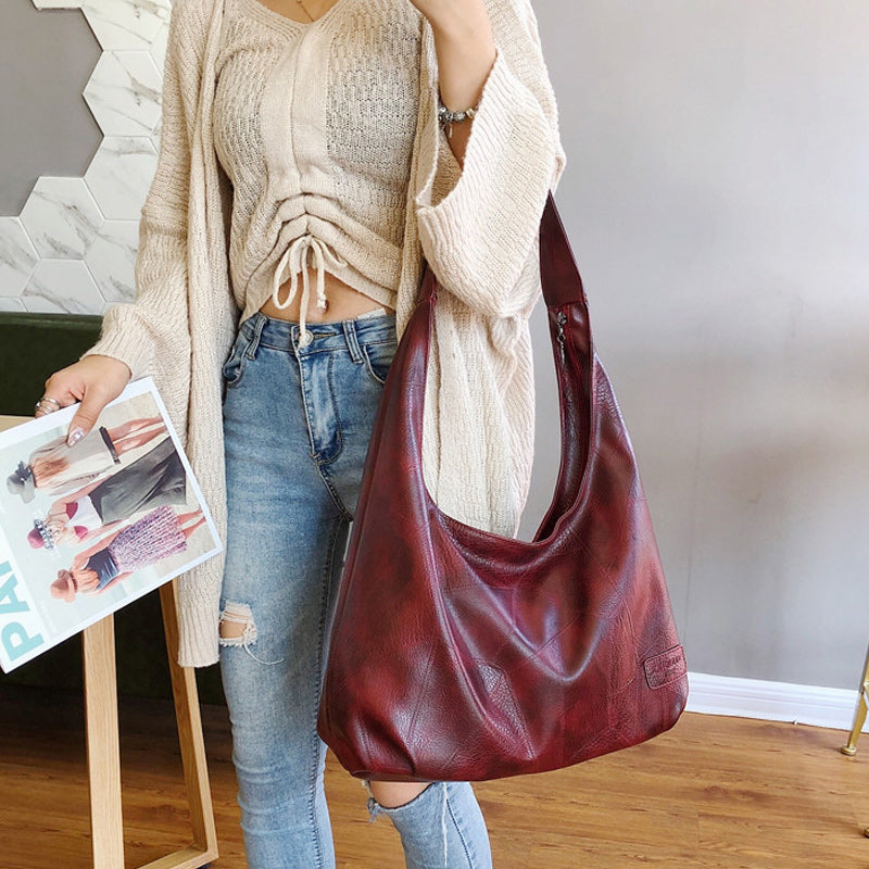 Damen Einfarbige Tragbare Knödeltasche mit großem Fassungsvermögen