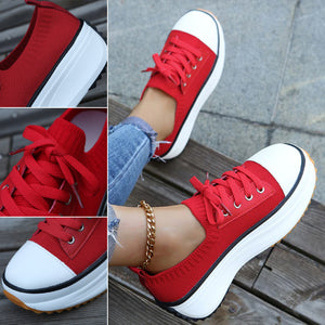 Damen atmungsaktive sportliche Schnürschuhe
