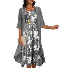Laden Sie das Bild in den Galerie-Viewer, Zweiteiliges Sommerkleid Aus Chiffon