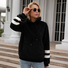 Laden Sie das Bild in den Galerie-Viewer, Lockerer Langärmliger Plüsch-Kapuzenpullover