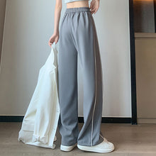 Laden Sie das Bild in den Galerie-Viewer, Seitengestreifte Hochhaushose mit weitem Bein