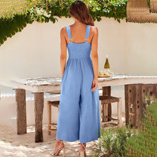 Laden Sie das Bild in den Galerie-Viewer, Jumpsuits mit V-Ausschnitt und weitem Beinausschnitt