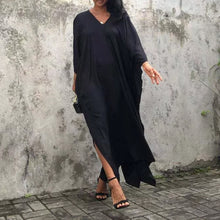 Laden Sie das Bild in den Galerie-Viewer, Einfarbiges Lockeres Urlaubskleid