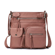 Laden Sie das Bild in den Galerie-Viewer, Schultertasche aus weichem Leder mit mehreren Taschen