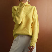 Laden Sie das Bild in den Galerie-Viewer, Einfarbiger Locker Gestrickter Pullover