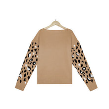Laden Sie das Bild in den Galerie-Viewer, Lässiger Pullover mit Leopardenmuster
