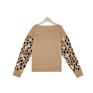 Lässiger Pullover mit Leopardenmuster