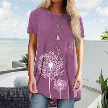 Laden Sie das Bild in den Galerie-Viewer, Damen Sommer Löwenzahn-T-Shirt