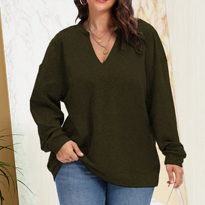 Damen Übergroßer Pullover mit V-Ausschnitt