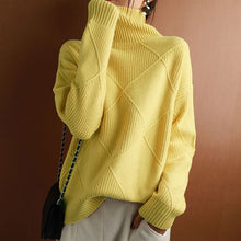 Laden Sie das Bild in den Galerie-Viewer, Einfarbiger Locker Gestrickter Pullover