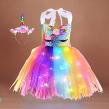 Laden Sie das Bild in den Galerie-Viewer, Beleuchtetes Einhorn Prinzessinnenkleid