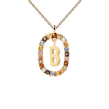 Laden Sie das Bild in den Galerie-Viewer, Bunte Kristall-Buchstabe-Halskette