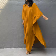 Laden Sie das Bild in den Galerie-Viewer, Einfarbiges Lockeres Urlaubskleid