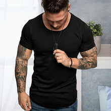 Laden Sie das Bild in den Galerie-Viewer, Einfarbiges Lässiges Kurzärmeliges T-Shirt für Herren
