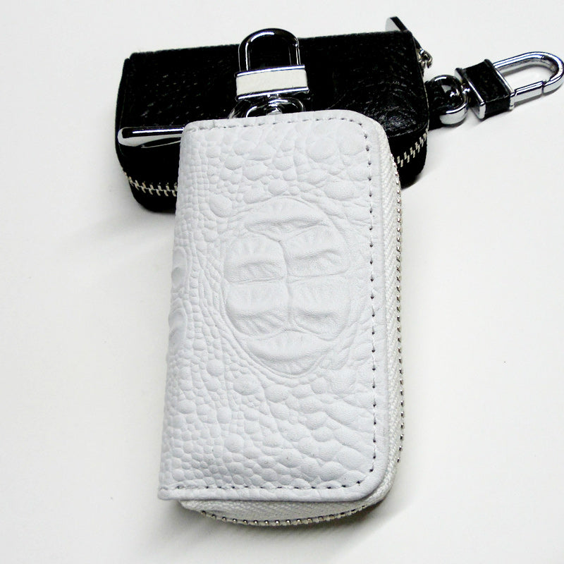 Schlüsseletui aus Leder mit Krokodilmuster