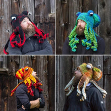 Laden Sie das Bild in den Galerie-Viewer, Lustige Gestrickte Tintenfischmütze