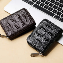 Laden Sie das Bild in den Galerie-Viewer, Krokodil Kartenhalter mit Reißverschluss