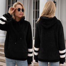 Laden Sie das Bild in den Galerie-Viewer, Lockerer Langärmliger Plüsch-Kapuzenpullover
