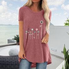 Laden Sie das Bild in den Galerie-Viewer, Damen Sommer Löwenzahn-T-Shirt